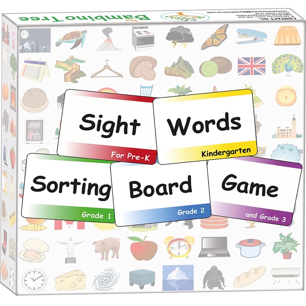 Sight Words Game for Kids - Educational Sorting Board Game with 400 Flash Cards